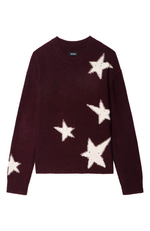 Zadig & Voltaire Womens Burgundy Markuz Star-pattern Cashmere Jumper In Burgundy