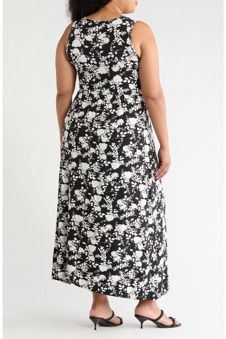 Empire Waist Maxi Dress, Alternate, color, BLACK/ IVORY