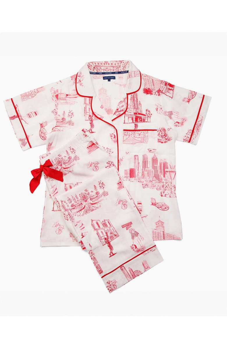 Katie Kime Atlanta Toile Women's Pajama Pants Set - Stylish Comfort for Home and Sleep, Alternate, color, Red