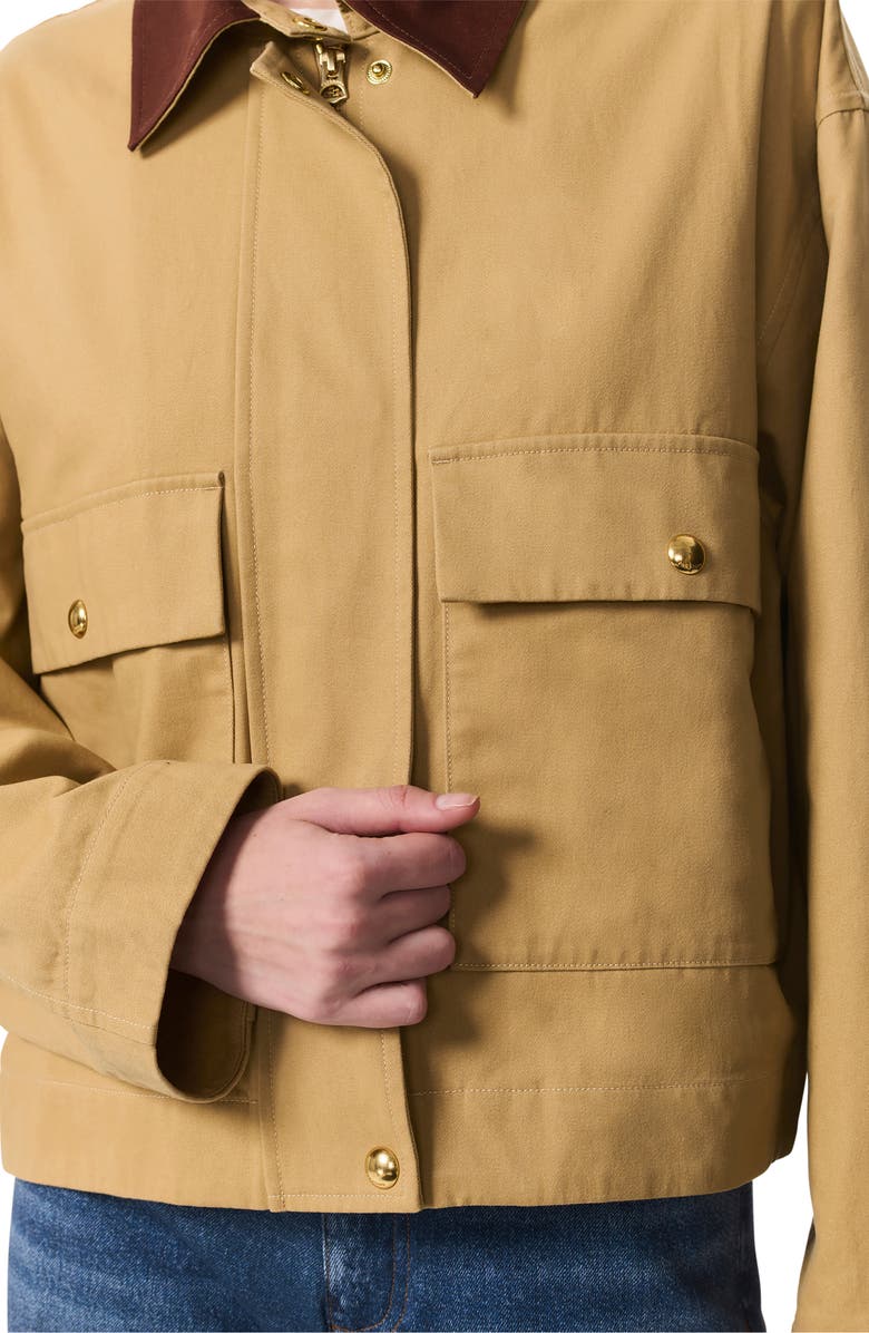 rag & bone Nonie Cotton Jacket with Removable Lining, Alternate, color, Beige