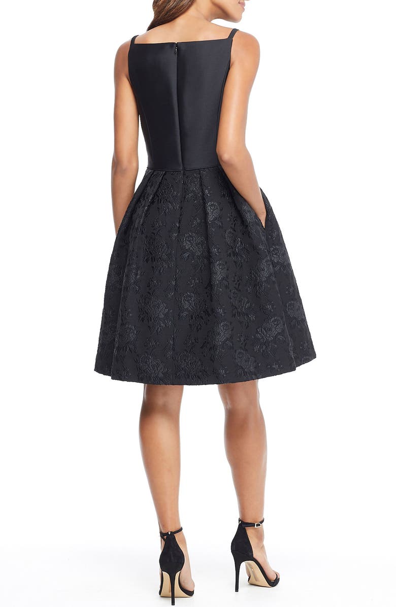 Gal Meets Glam Collection Midnight Floral Jacquard Dress, Alternate, color, 