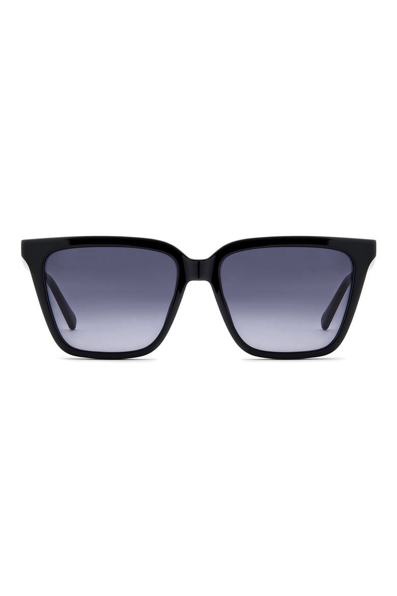 56mm Square Sunglasses, Main, color, BLACK