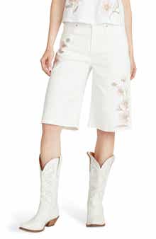 Heather Embroidered Bermuda Jeans