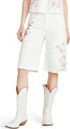 Driftwood Heather Embroidered Bermuda Jeans