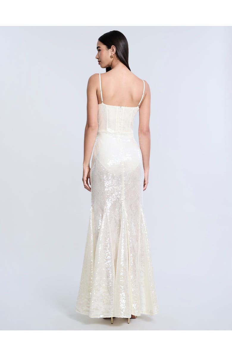 BCBGMAXAZRIA Sequin Lace Gusset Gown, Alternate, color, Jasmine