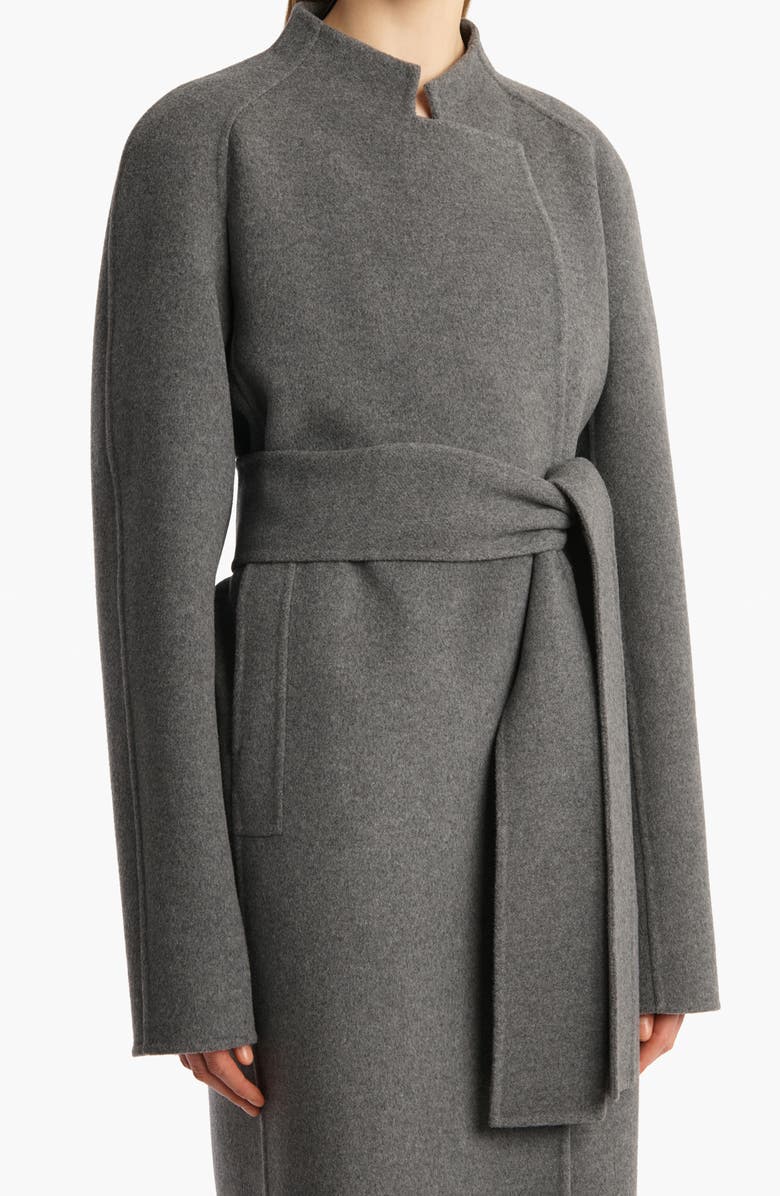 Khaite Deena Wool Belted Coat, Alternate, color, Grey Melange