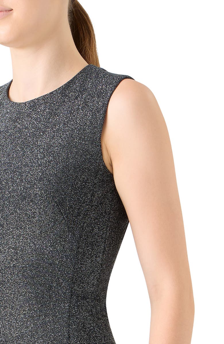 Akris punto Asymmetric Metallic Knit Dress, Alternate, color, Brushed Steel