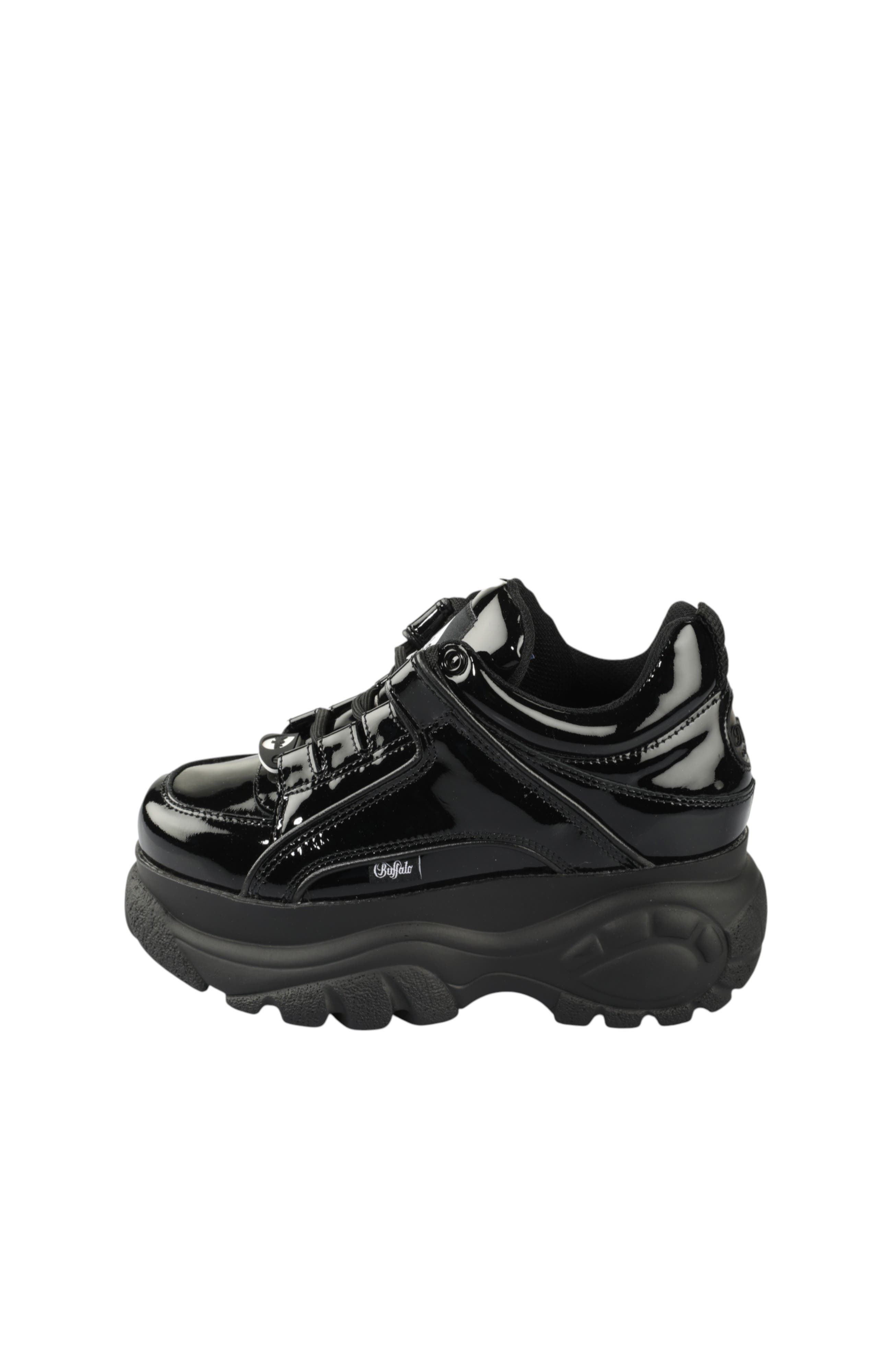 Buffalo Boots Classic Low Patent Leather Sneaker, Main, color, Black