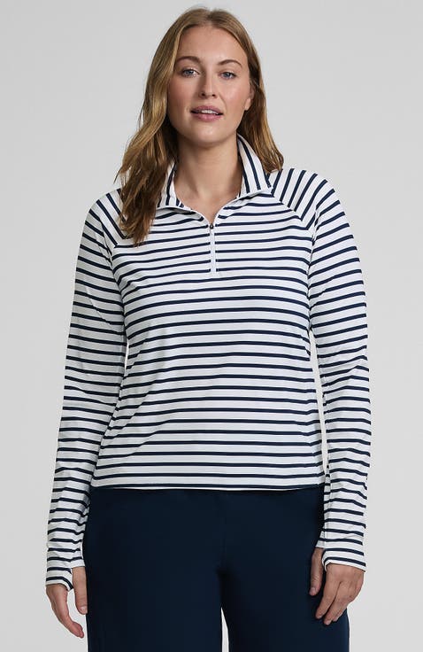 Plus Size SunShade UPF 50 Quarter Zip Rash Guard