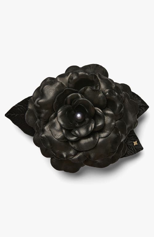 Helena Simon The Large Black Gardenia Floral Brooch