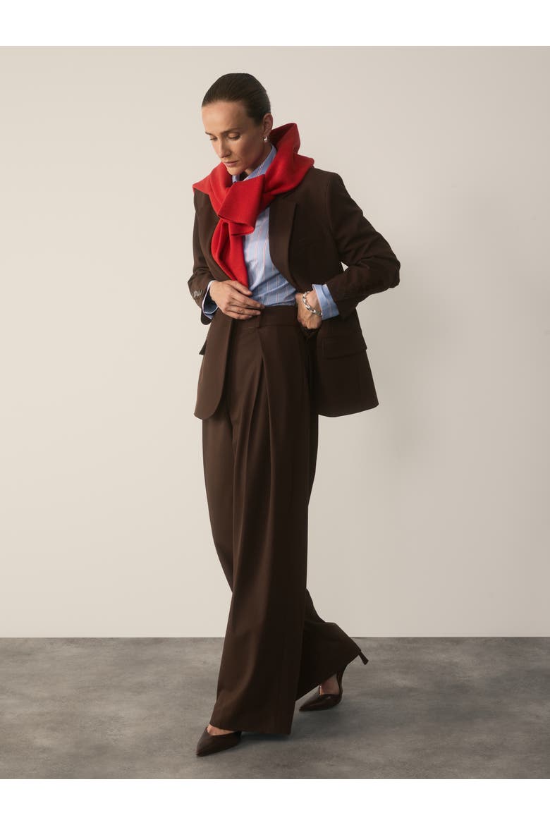 Sculpted High Waist Wide Leg Trousers, Alternate, color, Brown