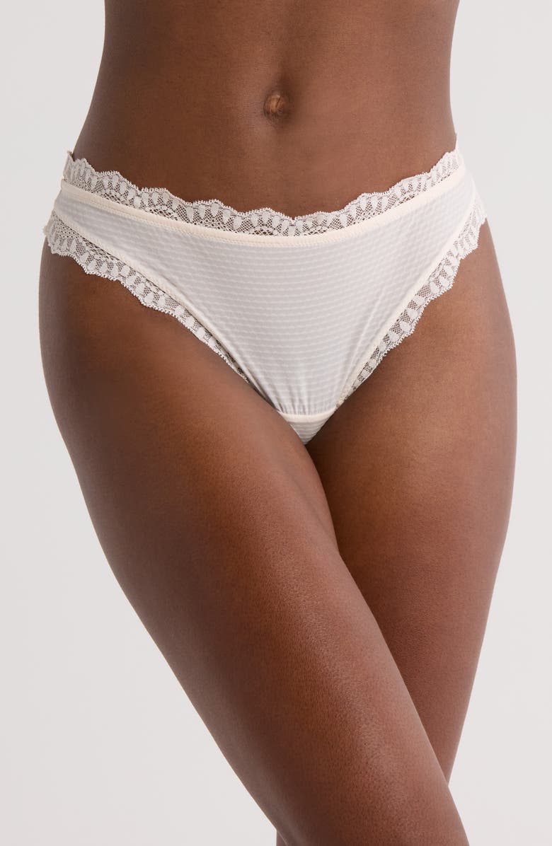 Simone Perele Candide Lace Trim Tanga, Main, color, 
