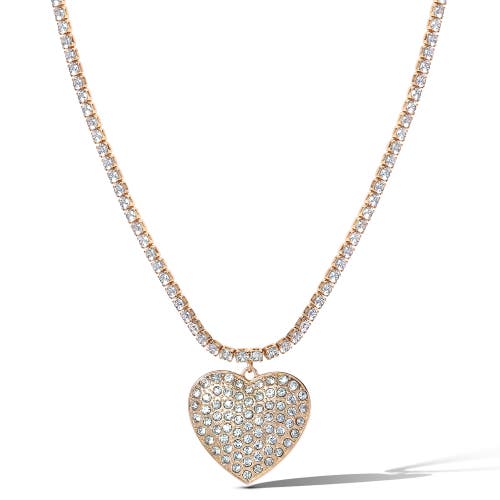 Jessica Simpson Gold-tone Heart Pendant Link Chain Necklace In Gold