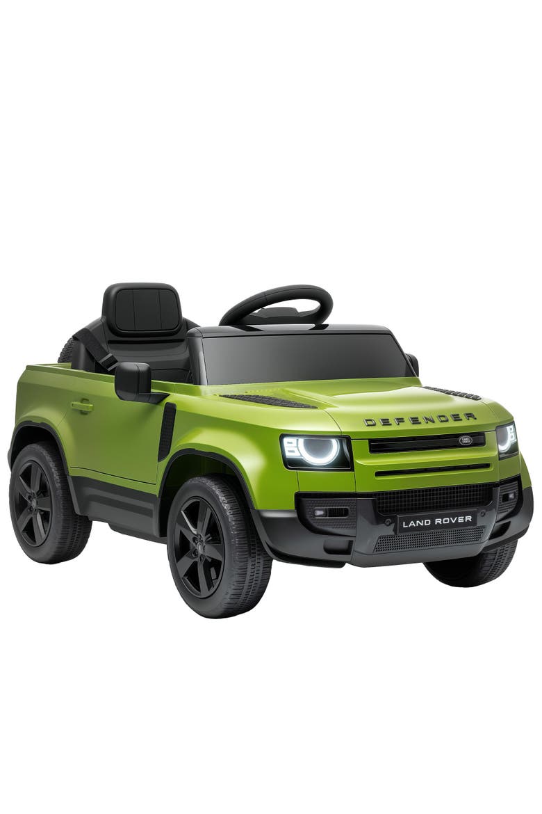 12V Land Rover Defender Ride-On Car, Remote Control, Green, Main, color, Green