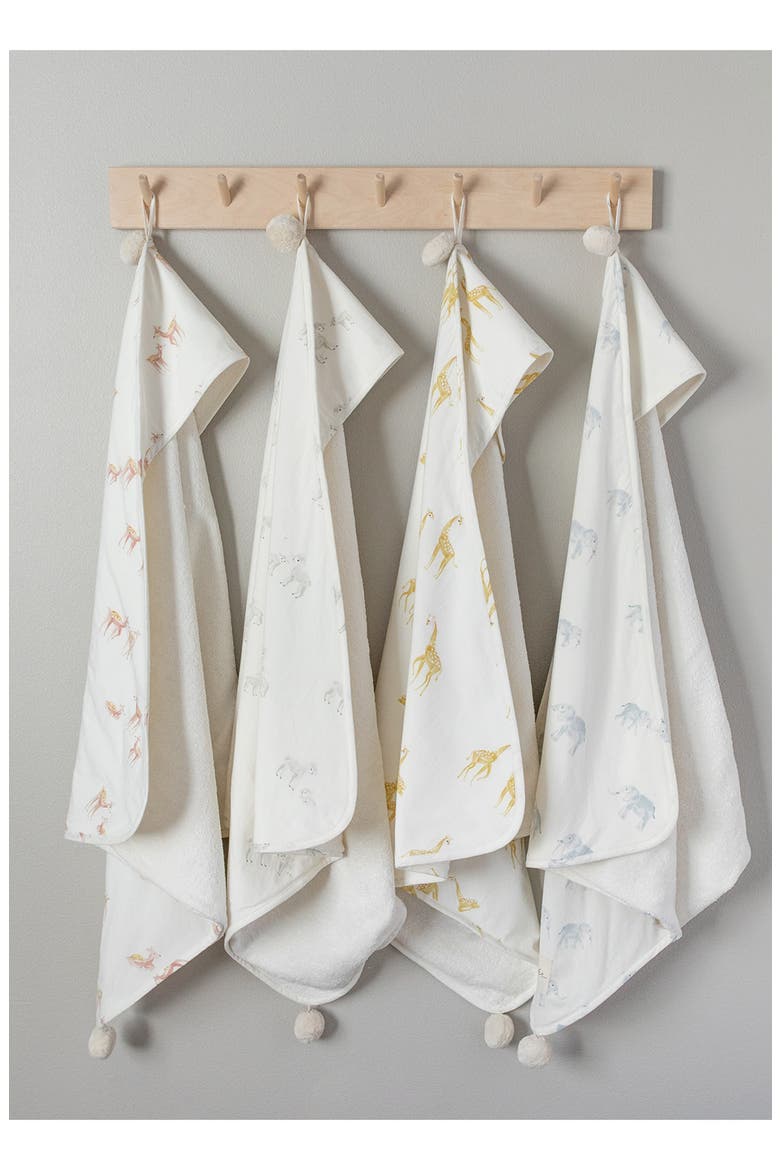 Follow Me Fawn Organic Cotton Hooded Towel, Alternate, color, PINK