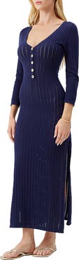 Melissa Odabash Jade Long Sleeve Semisheer Cotton Cover-Up Dress