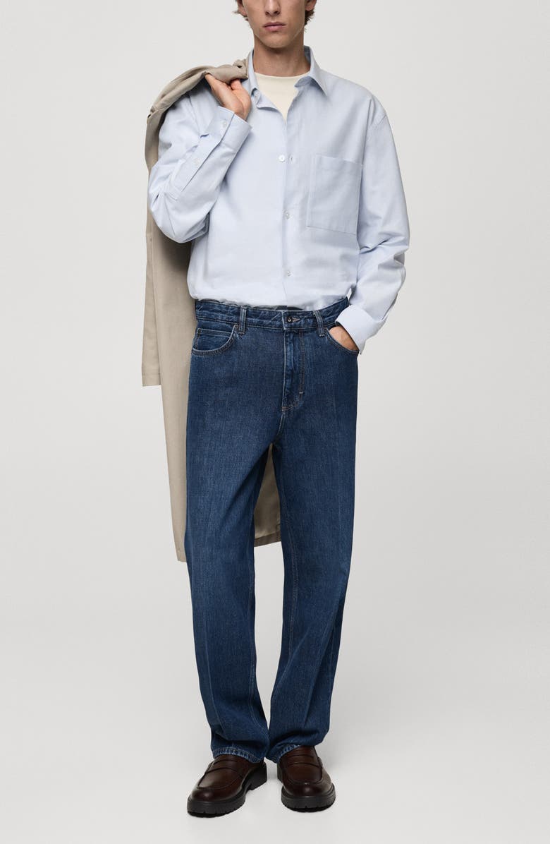 MANGO Regular Fit Oxford Button-Up Shirt, Alternate, color, 