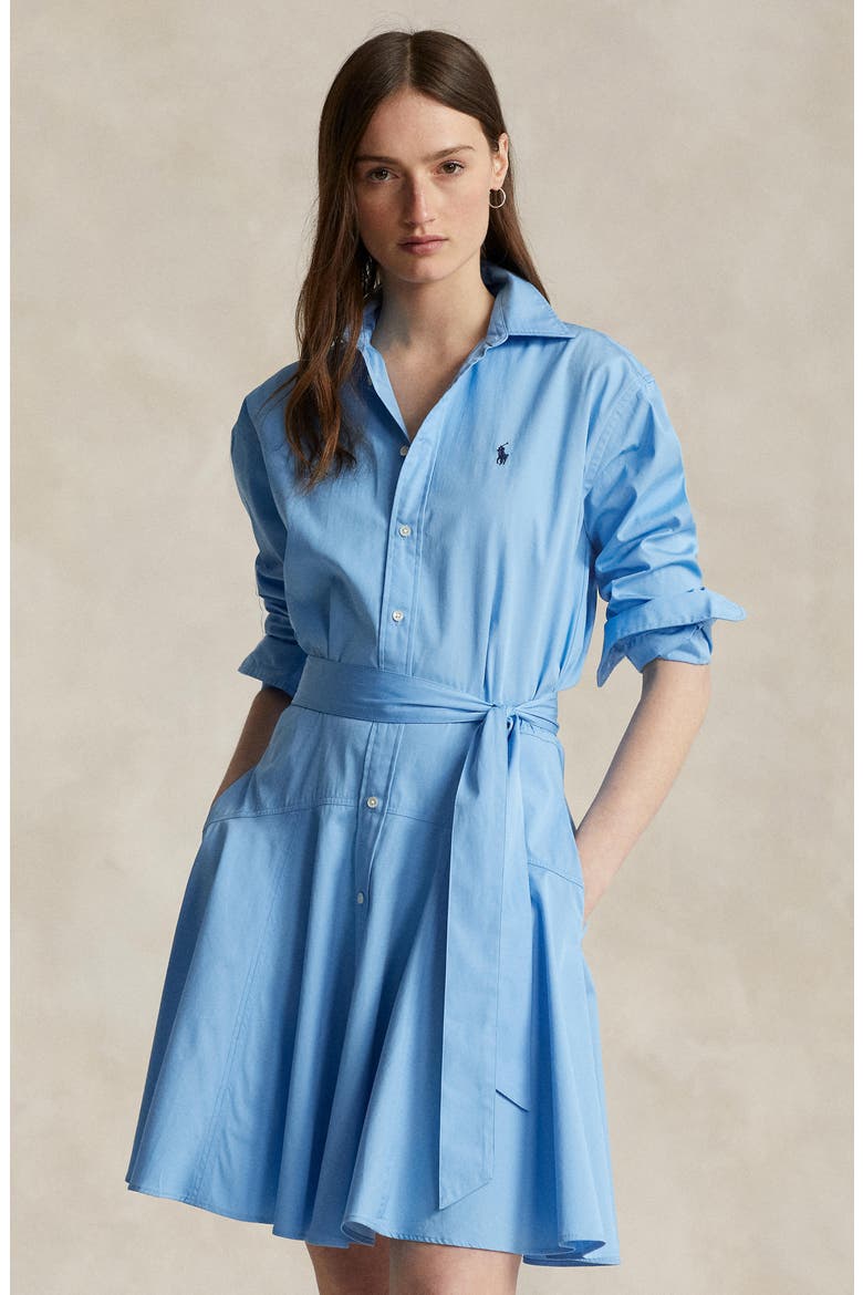 Tie Belt Shirtdress, Alternate, color, ASTOR BLUE