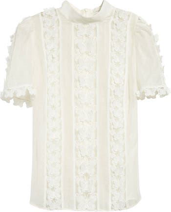 herlipto butterfly silk touch lace top