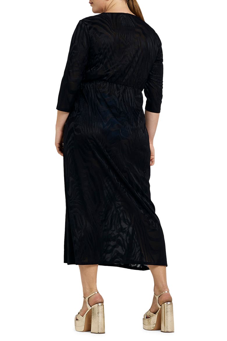 Zebra Print Midi Dress, Alternate, color, BLACK