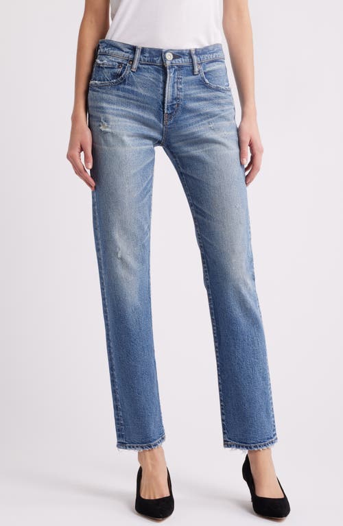 Moussy Vintage Linden Slim Straight Leg Jeans In Light Blue