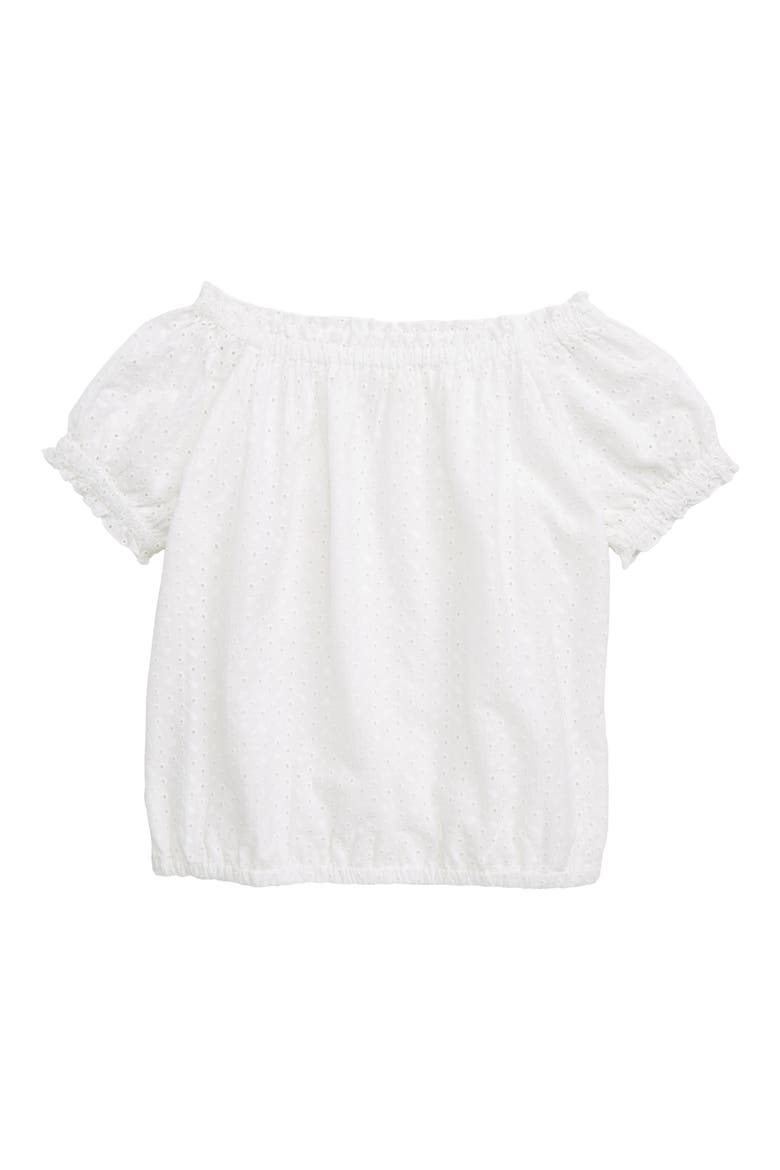 Eyelet Peasant Top, Main, color, WHITE