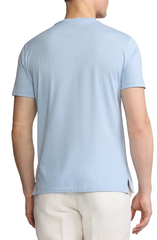 Ralph Lauren Purple Label Luxury Lisle Crewneck T-shirt In Chambray Blue