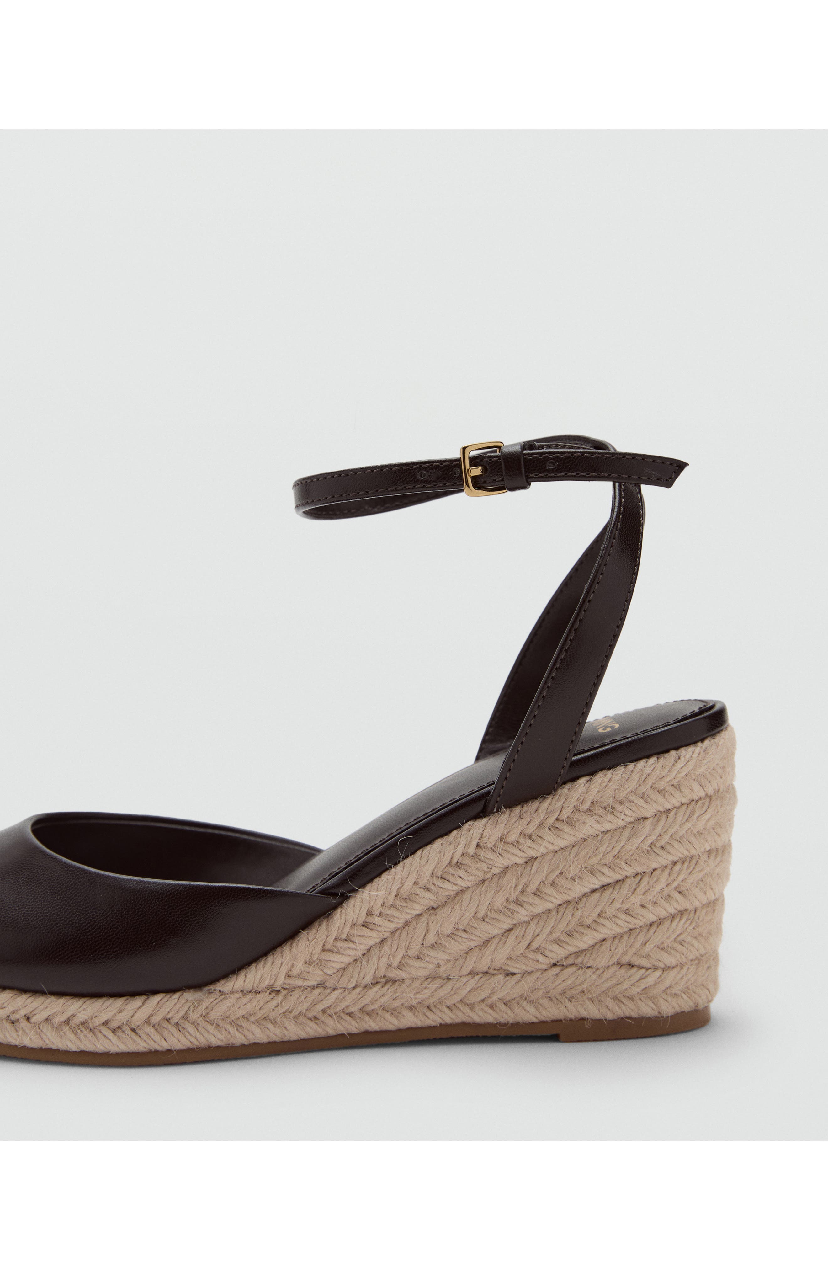 Ankle Strap Open Toe Wedge Espadrille, Alternate, color, CHOCOLATE