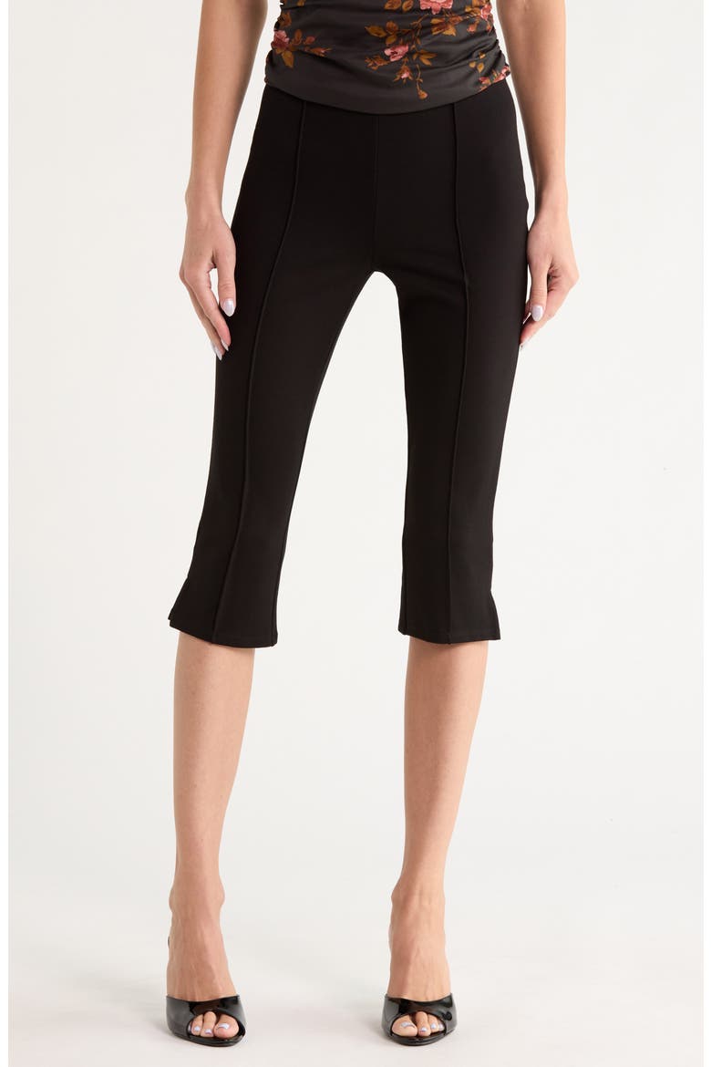 Gusta High Waist Knit Cropped Pants, Main, color, BLACK