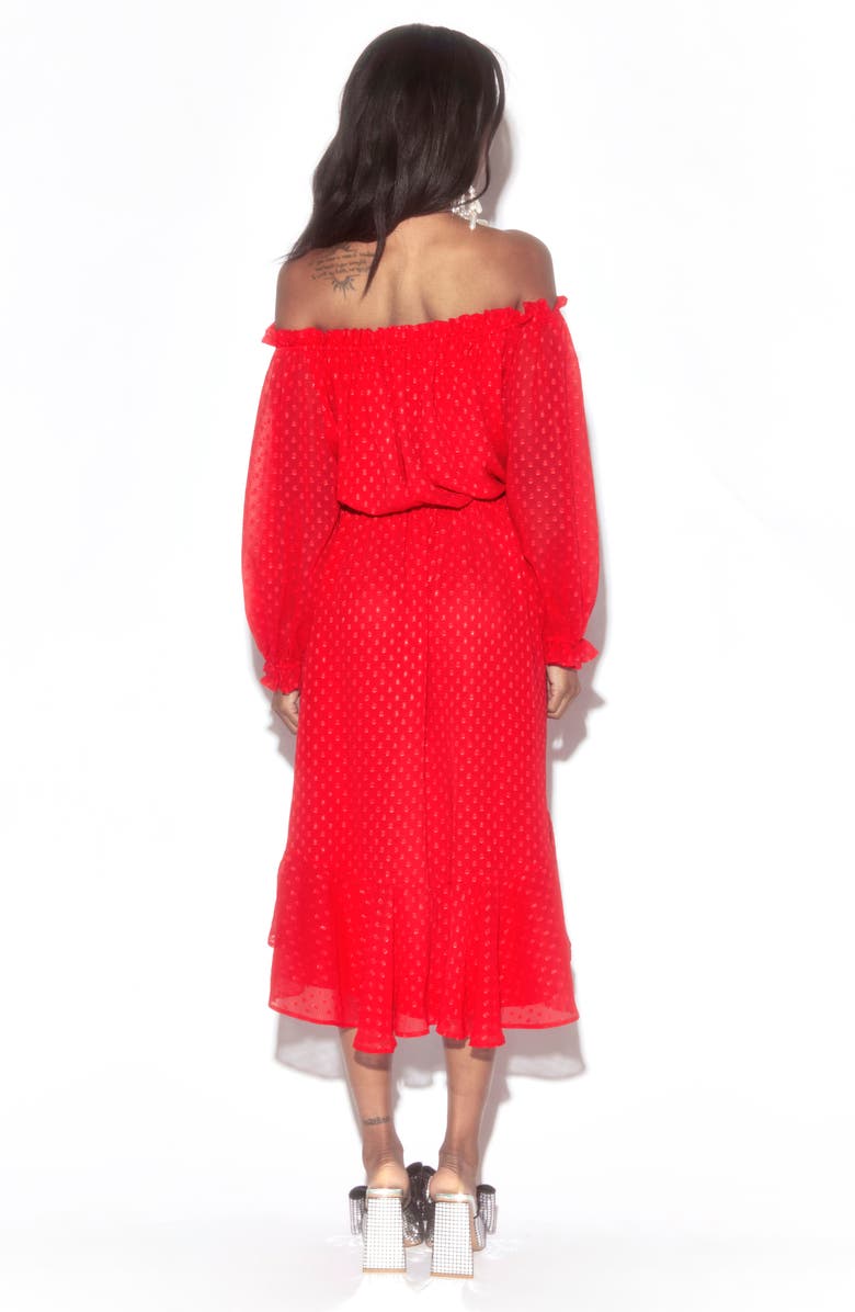 MEGHAN LA Keiko Midi Dress, Alternate, color, Cherry