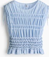 H&M Smocked Fine-knit Top