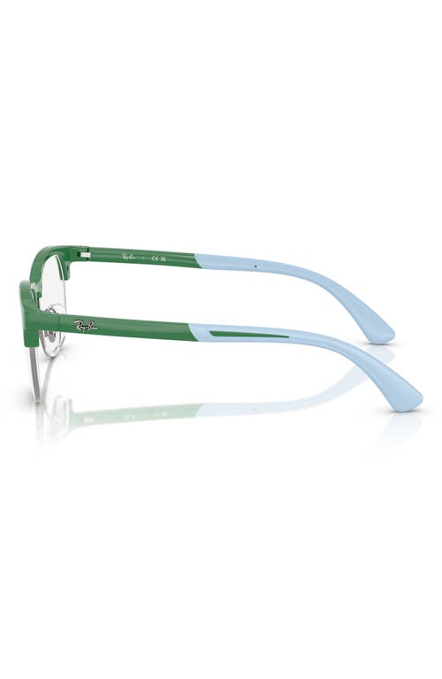 Ray Ban Ray-ban Kids' Ry1641 46mm Square Optical Glasses In Green/gunmetal