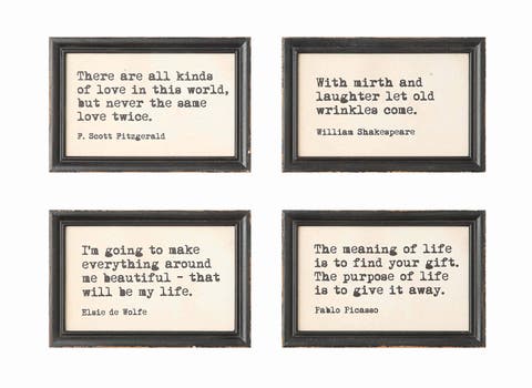 Framed Wall Decor with Quotes