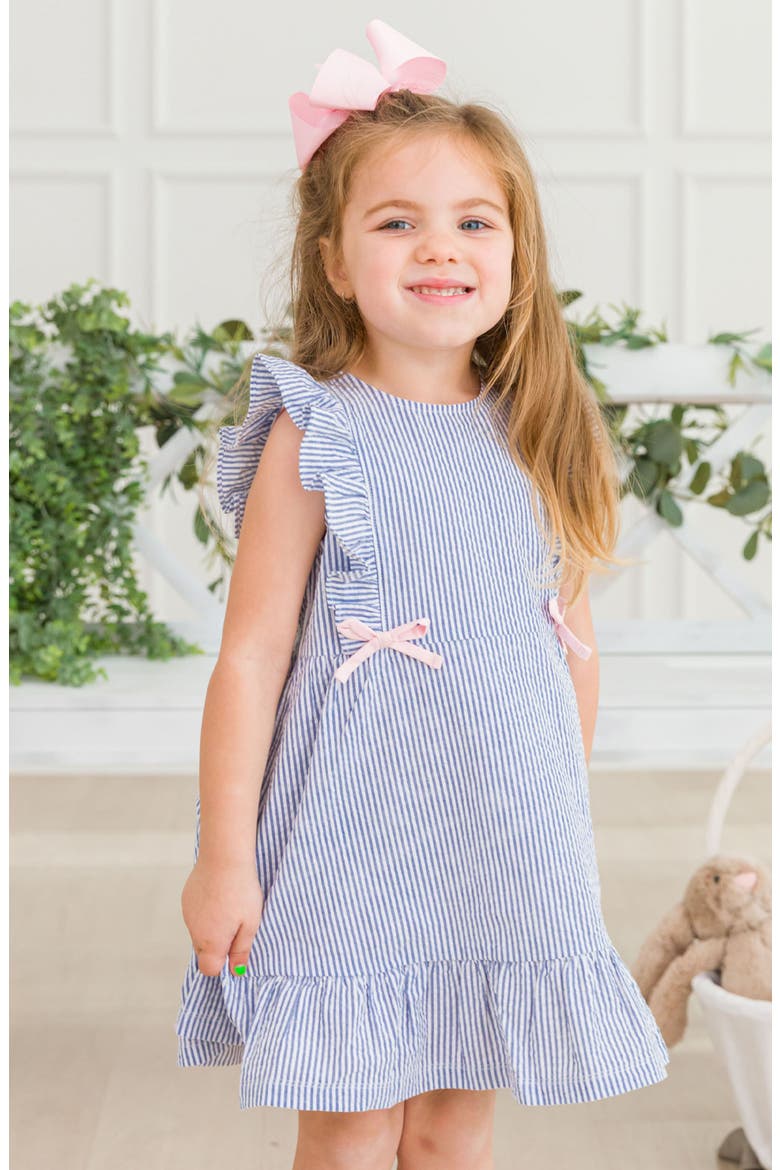 Stripe Cotton Seersucker Dress, Alternate, color, BLUE