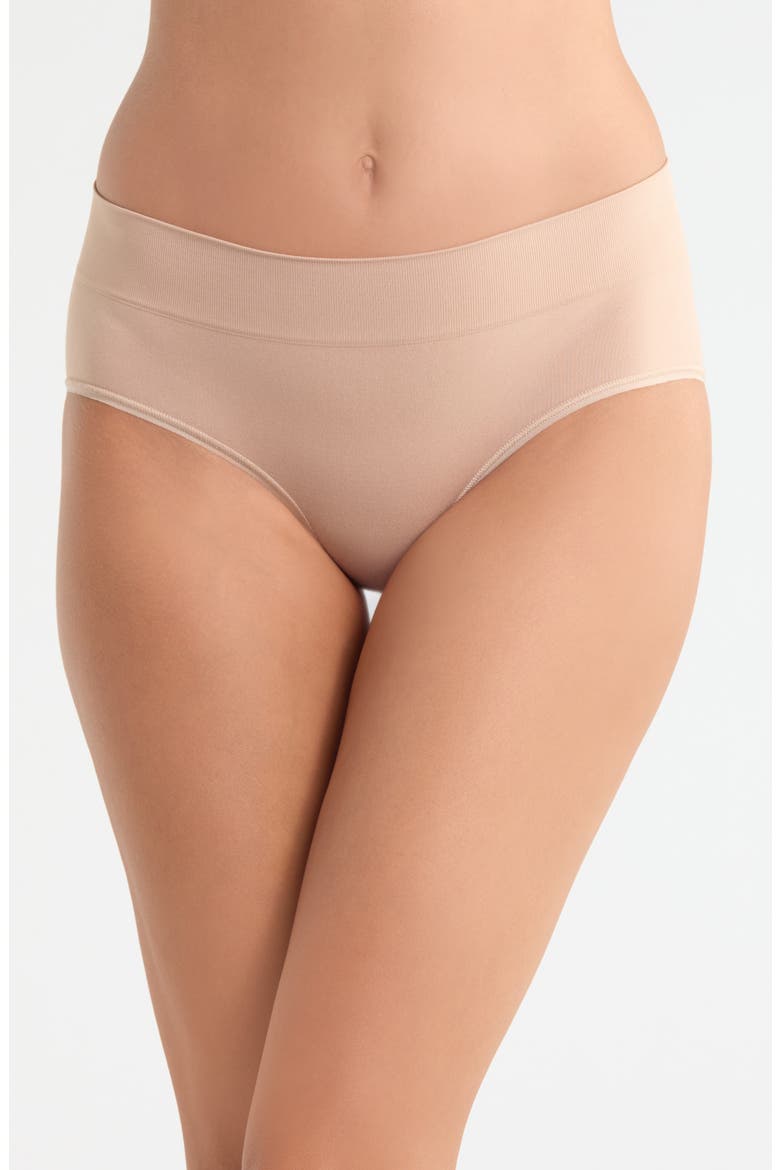 3-Pack Seamless High Cut Briefs, Main, color, BLACK- TAN MULTI