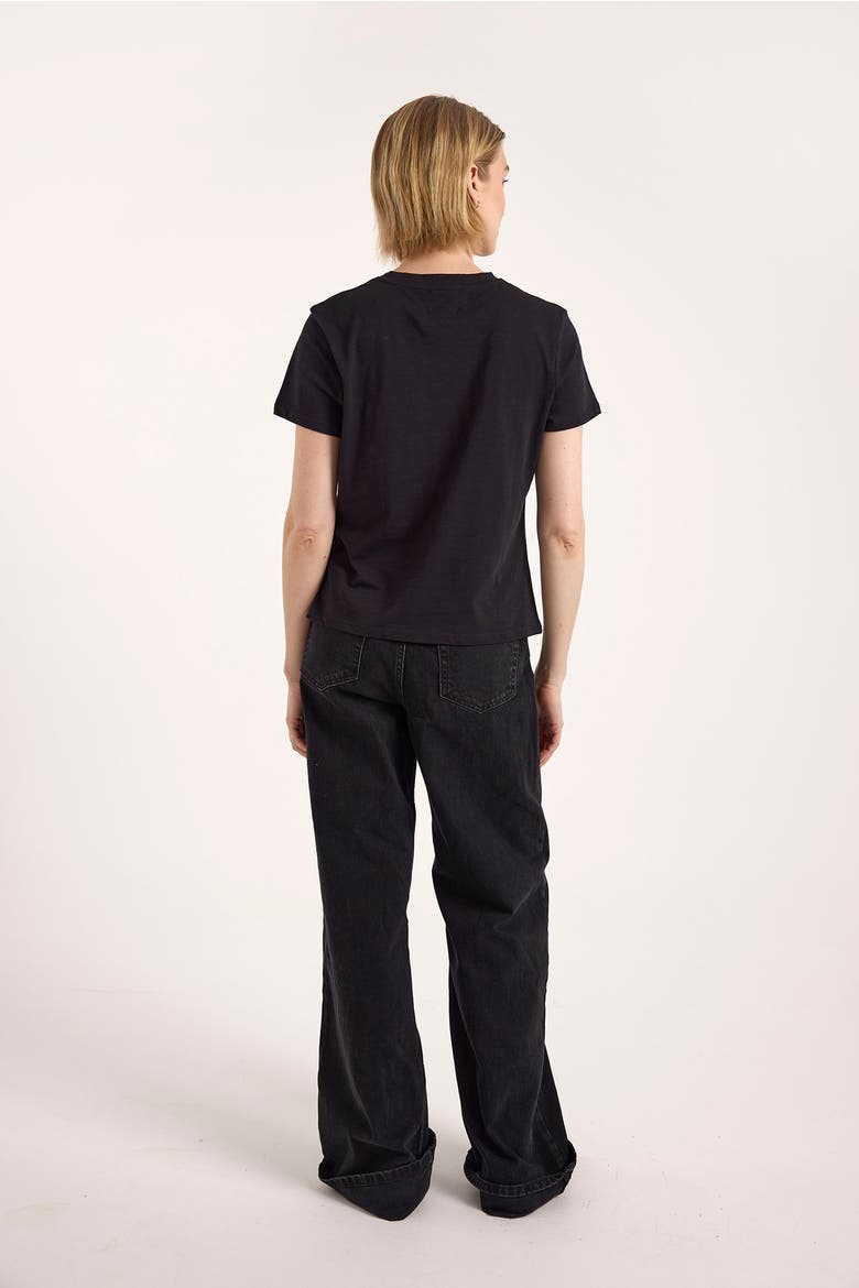 Boxy Cotton Crew Neck T-shirt, Alternate, color, Black