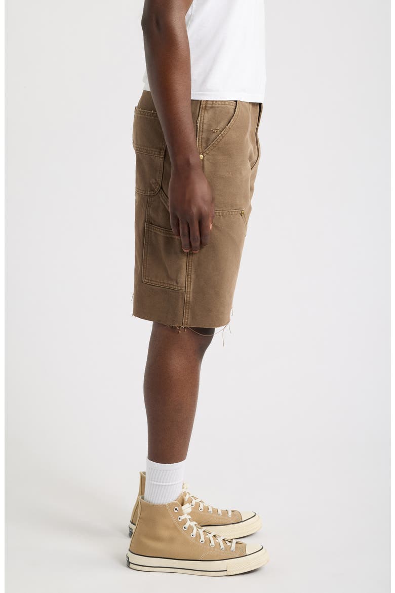 Ripped Carpenter Denim Shorts, Alternate, color, BROWN
