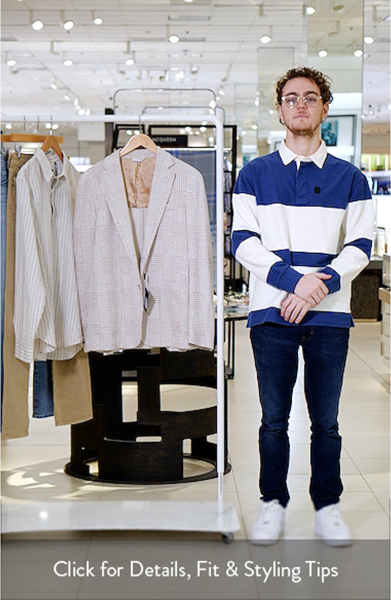 Prince of Wales Check Knit Cotton & Linen Sport Coat, sales video thumbnail