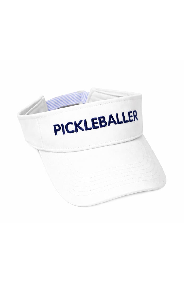 Bits & Bows Pickleballer Visor, Main, color, White