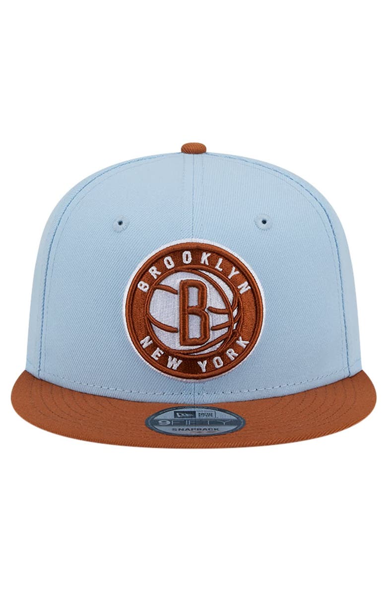 New Era Men's New Era Light Blue/Brown Brooklyn Nets 2-Tone Color Pack 9FIFTY Snapback Hat, Alternate, color, Light Blue