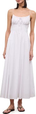 STAUD Margi Pintuck Sleeveless Maxi Dress