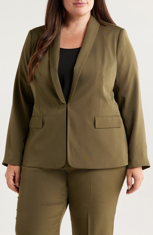 Tahari Asl Brushed Woven One-button Blazer