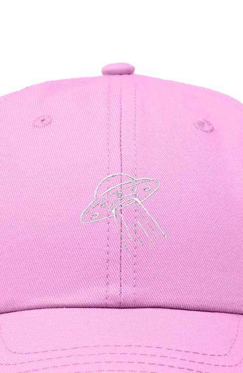 Dalix Ufo Embroidered Adjustable Dad Cap In Light Pink