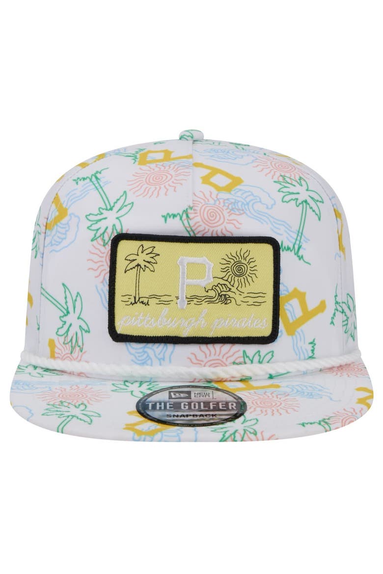 Men's New Era White Pittsburgh Pirates Islander Golfer Snapback Hat, Alternate, color, White