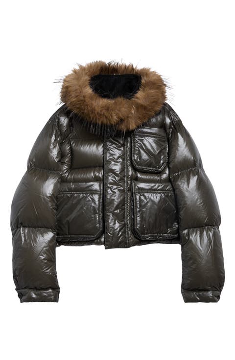 Crop Down Hooded Puffer