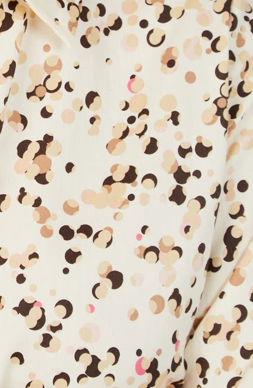 Foxcroft Davis Layer Dots Cotton Button-up Shirt In Birch Wood