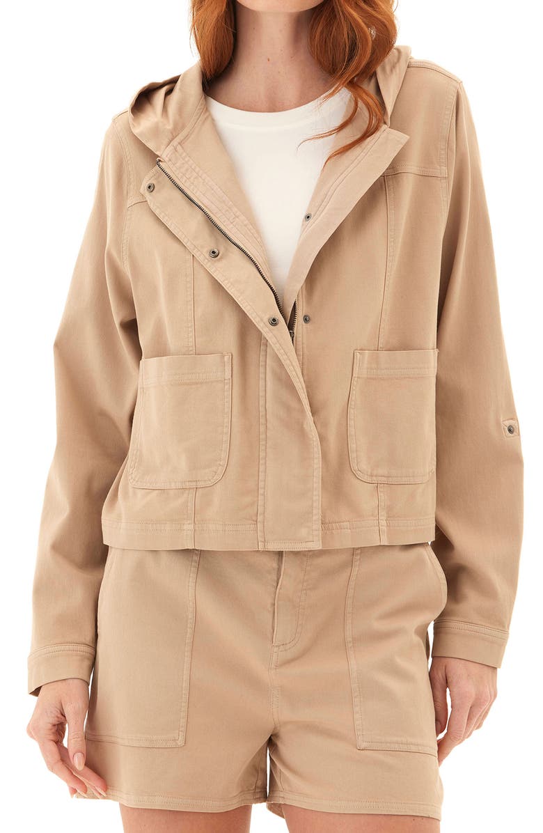 Threads 4 Thought Karina Hooded Stretch Twill Jacket, Main, color, 