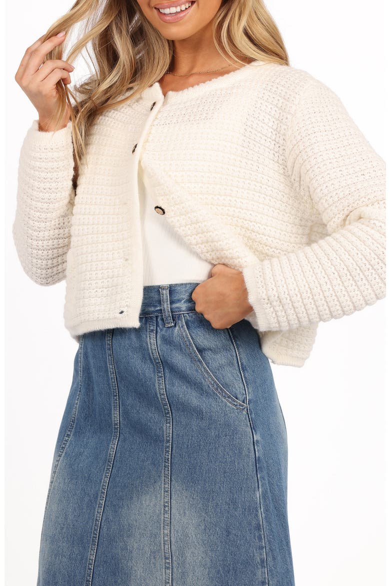 Deckett Crop Cardigan, Alternate, color, WHITE