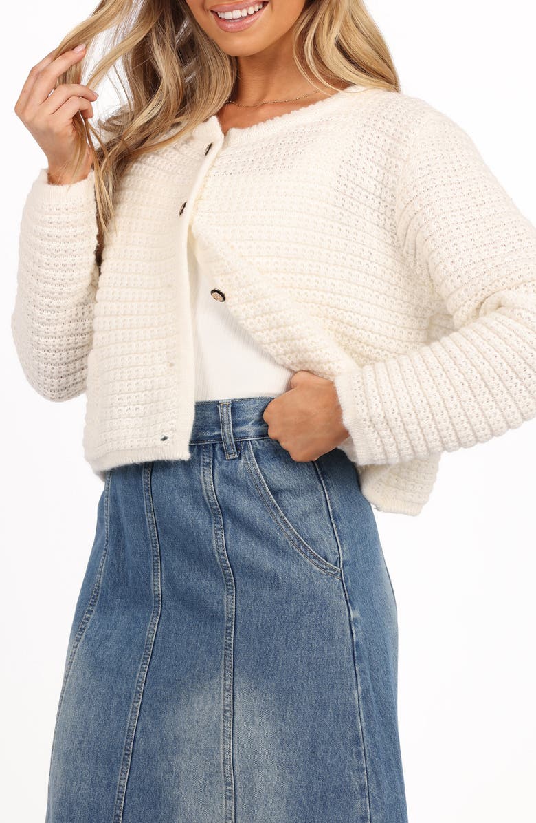 Petal & Pup Deckett Crop Cardigan, Alternate, color, White