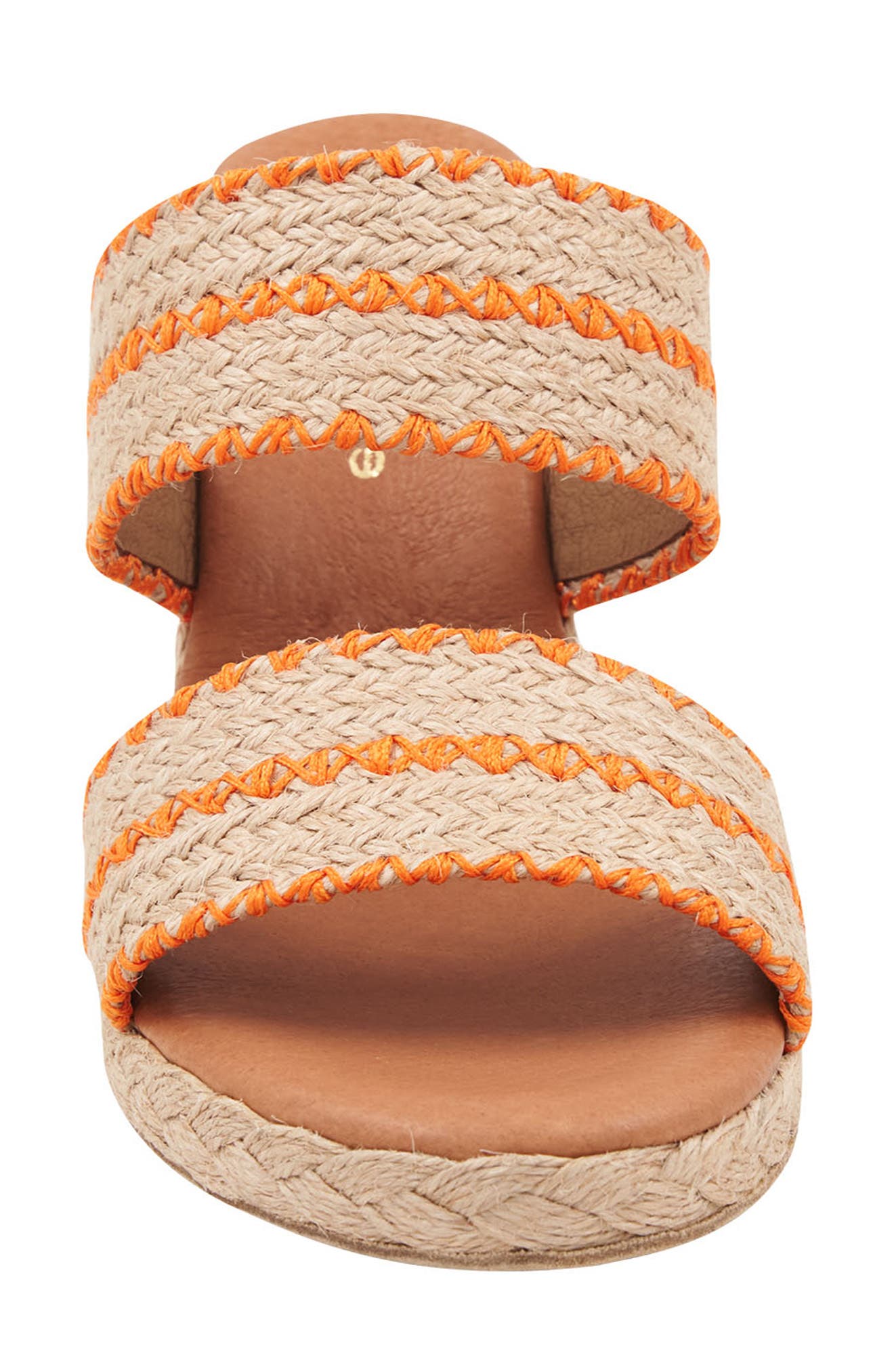 André Assous Nolita Raffia Espadrille Platform Wedge Slide Sandal, Alternate, color, 